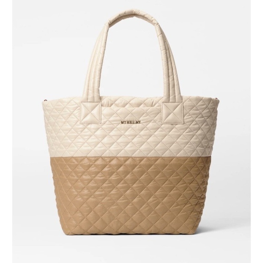 NEW MZ Wallace Buff/Caramel Medium Metro Tote Deluxe Quilted NWOT $275